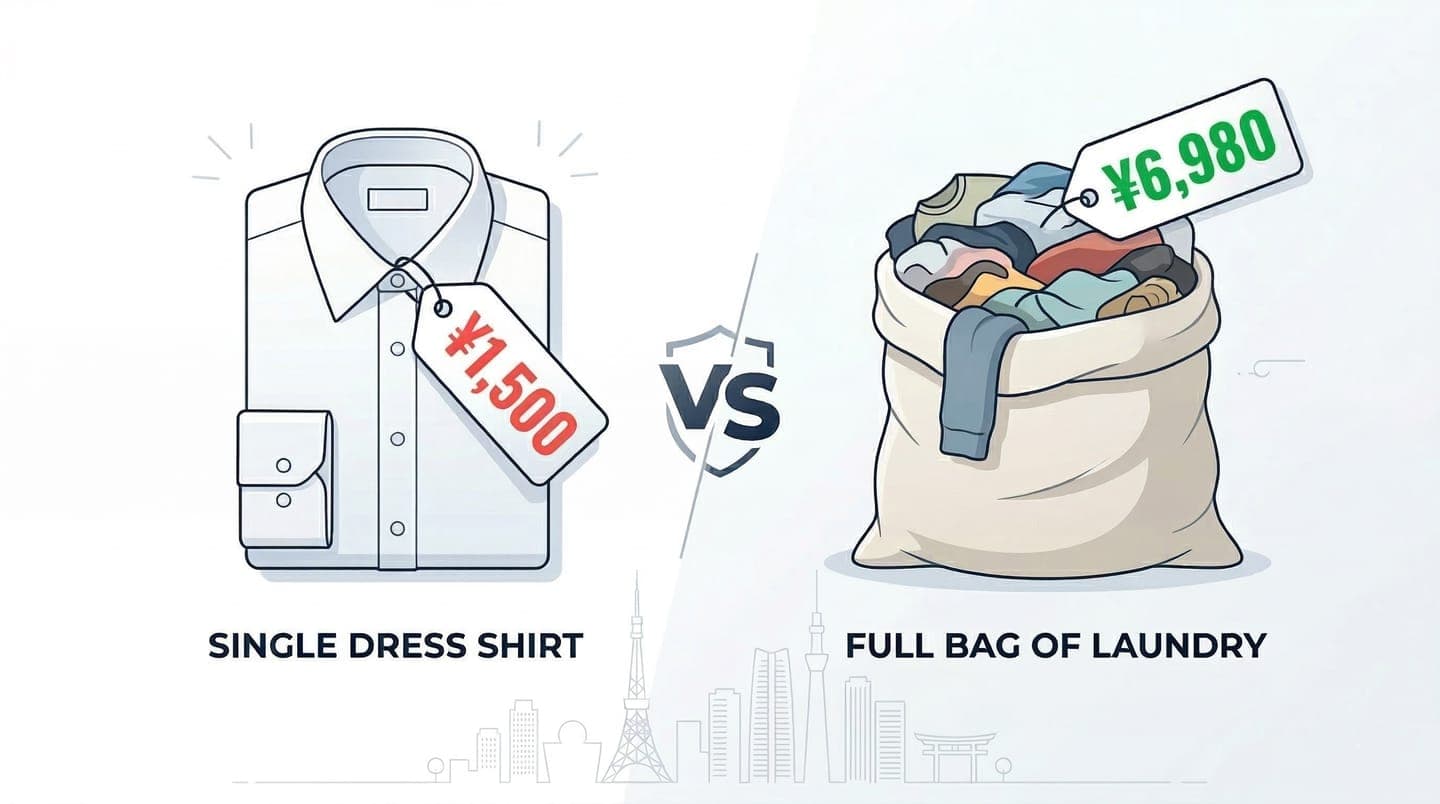 Price comparison between Tokyo hotel laundry and laundry delivery services for tourists