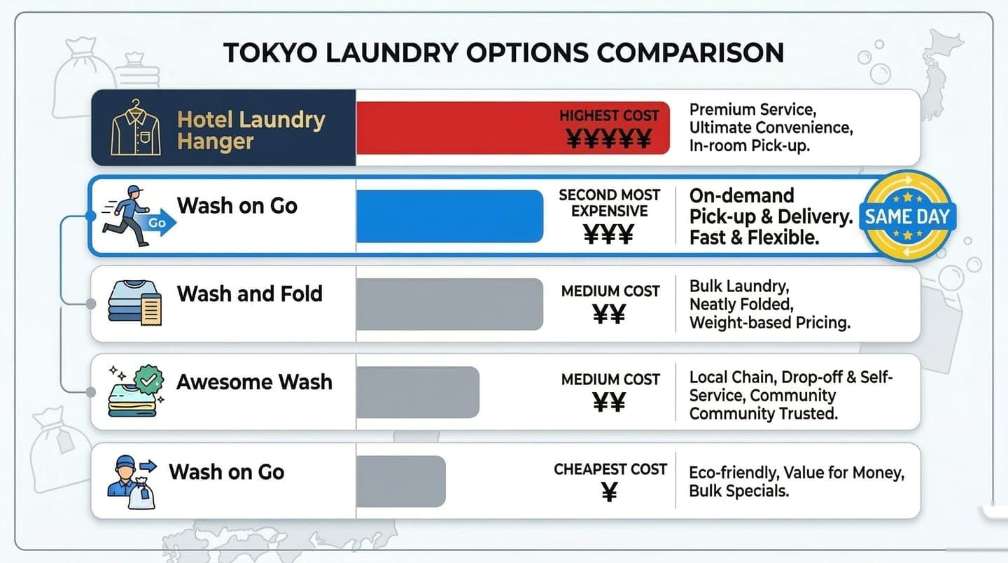Tokyo laundry delivery service price comparison for tourists 2026